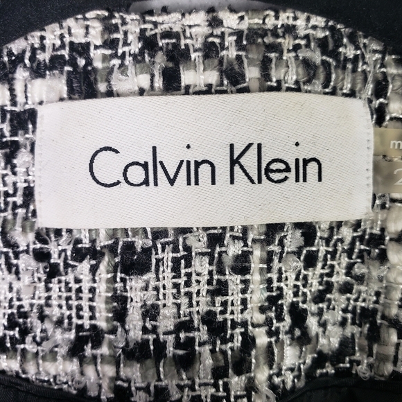 Calvin Klein Womens Tweed Zipper Front Jacket Black & White Tweed Size 2 - Picture 3 of 10